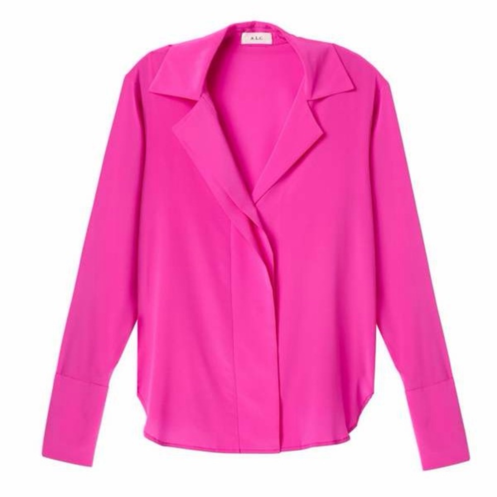 A.L.C. Silk Blend Kinsley Notch Collar Top Size 4